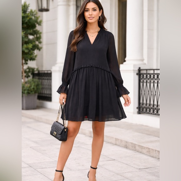 Zara Dresses & Skirts - Zara Elegant Black Long Sleeve Dress